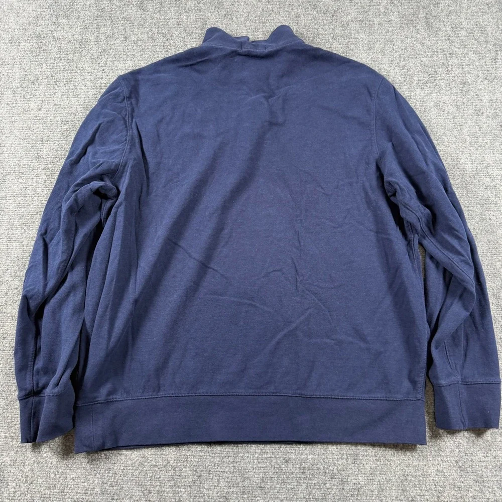 Polo Ralph Lauren Quarter Zip Mens XL Navy Blue Cotton Pullover Sweater